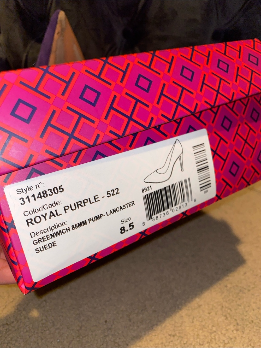 Tory Burch Violet Suede Pointed-Toe Pumps 8.5 - Picture 5 of 6